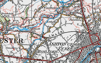 Old map of Littlemoss in 1924