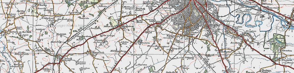 Old map of Littleover in 1921