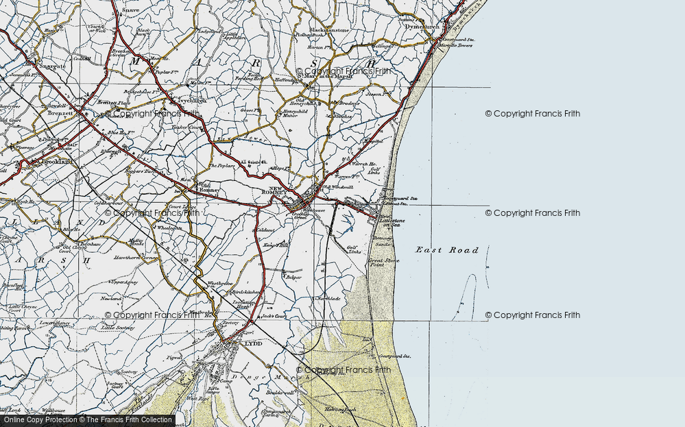 Old Map of Littlestone-on-Sea, 1921 in 1921