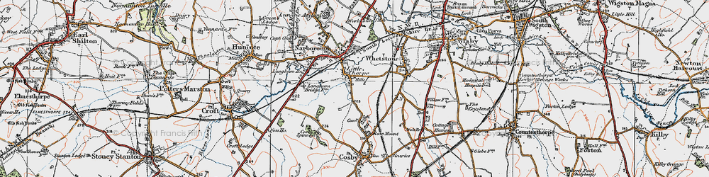 Old map of Littlethorpe in 1921