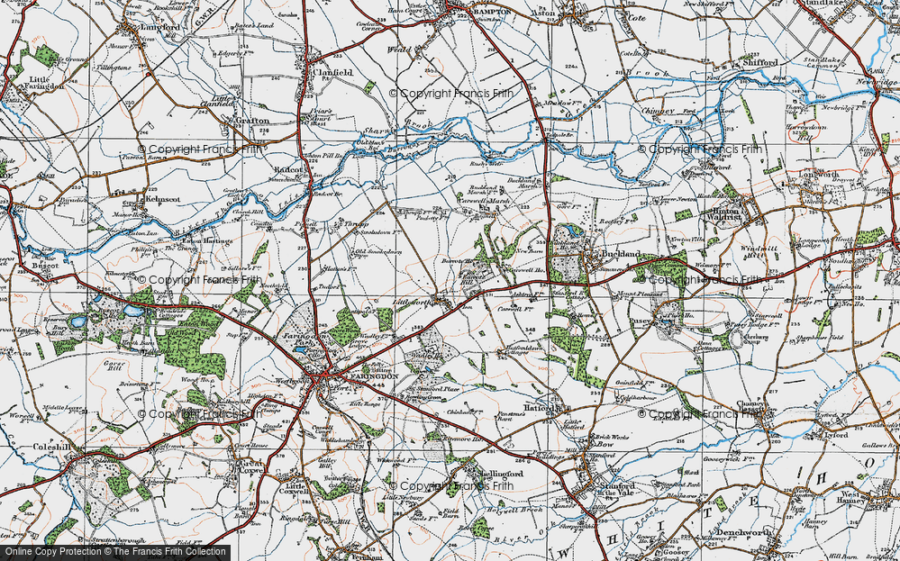 Old Map of Historic Map covering Barcote Hill in 1919