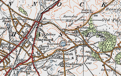 Old map of Bentley Brook in 1921