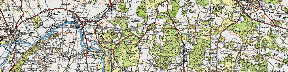 Old map of Burnham Beeches in 1920