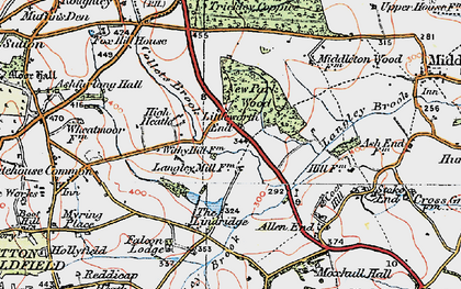 Old map of Littleworth End in 1921