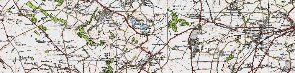 Old map of Litton in 1919