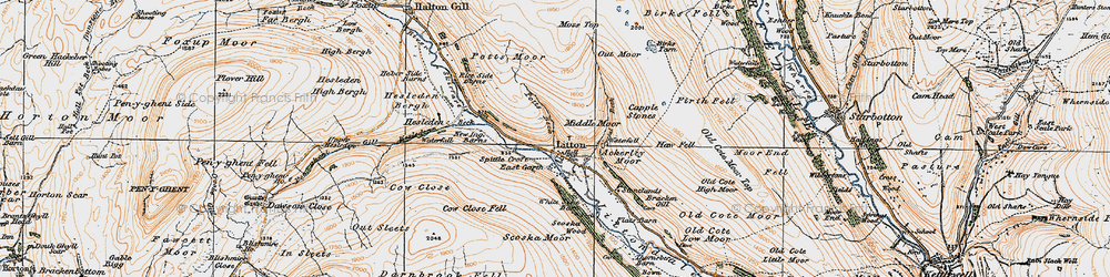Old map of Ackerley Moor in 1925