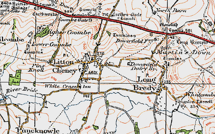 Old map of Litton Cheney in 1919