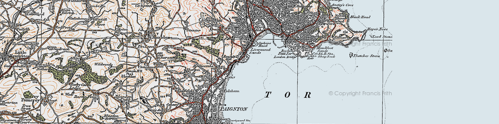 Old map of Torre Abbey in 1919