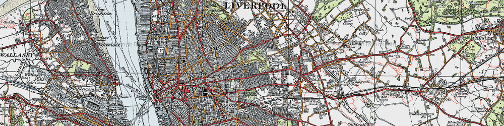 Old map of Liverpool in 1923