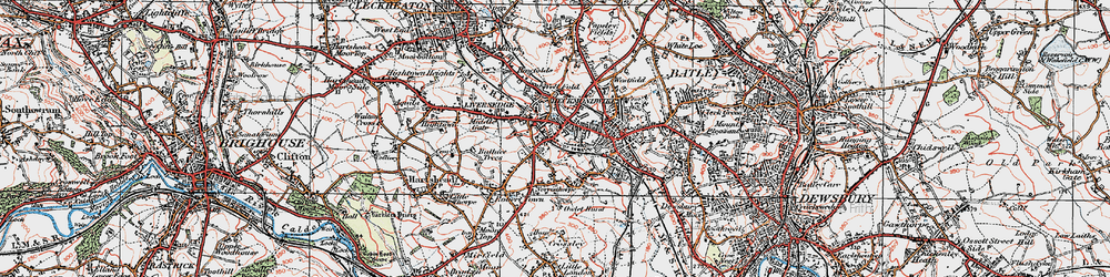Old map of Liversedge in 1925