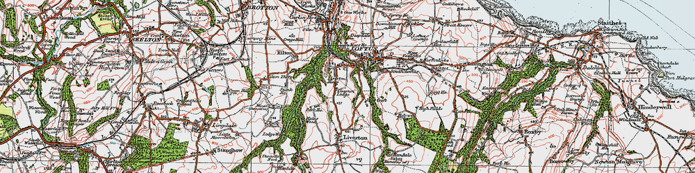 Old map of Liverton Mines in 1925