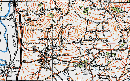 Old map of Yarde Downs in 1919
