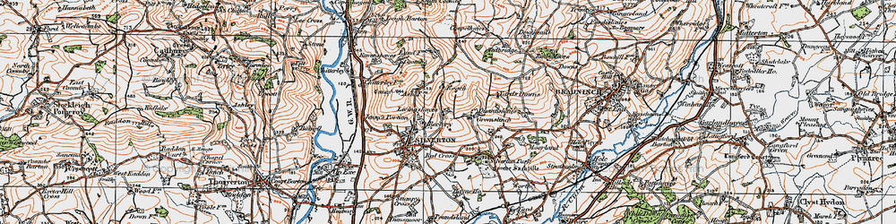 Old map of Livingshayes in 1919
