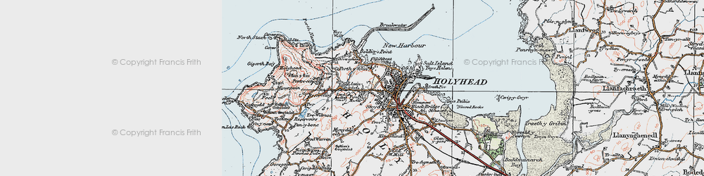 Old map of Llaingoch in 1922