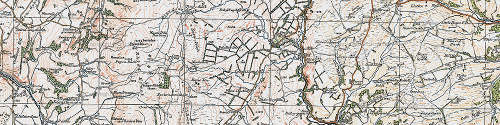 Old map of Llaithddu in 1922