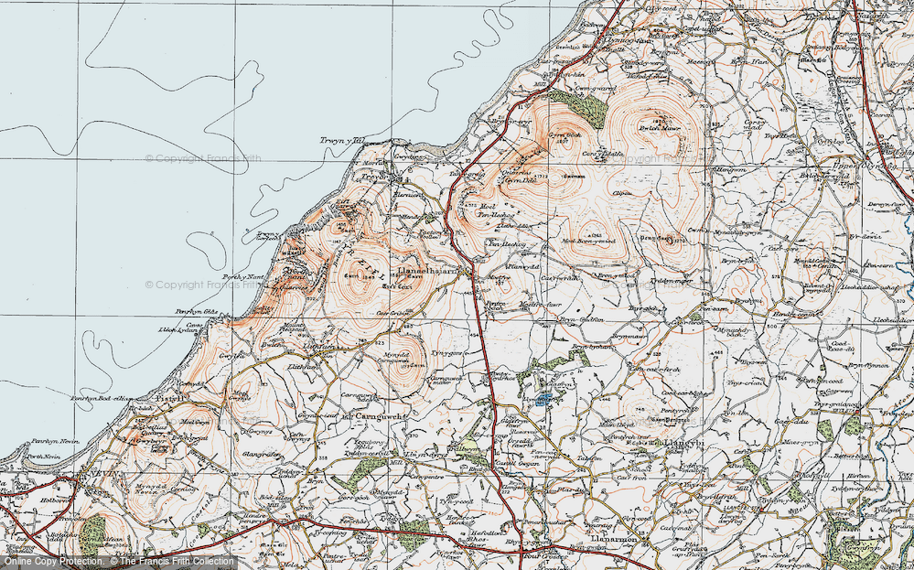 Old Map of Llanaelhaearn, 1922 in 1922