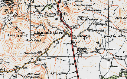 Old map of Llanaelhaearn in 1922