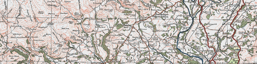 Old map of Brynieuau in 1923
