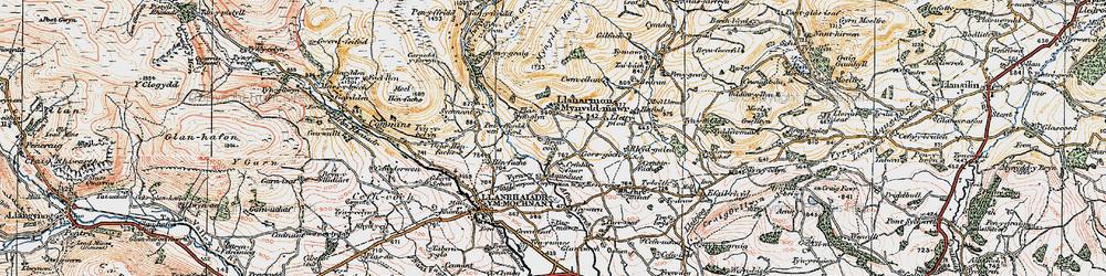 Old map of Afon lwrch in 1921