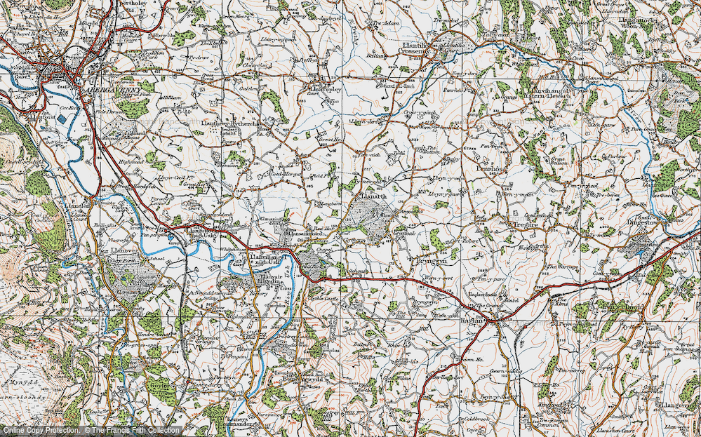 Historic Ordnance Survey Map of Llanarth, 1919