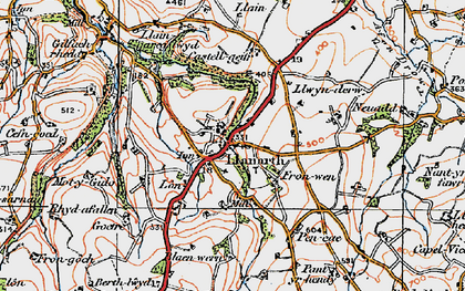 Old map of Llanarth in 1923