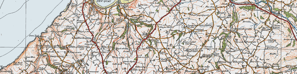 Old map of Llanarth in 1923