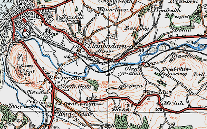 Old map of Llanbadarn Fawr in 1922