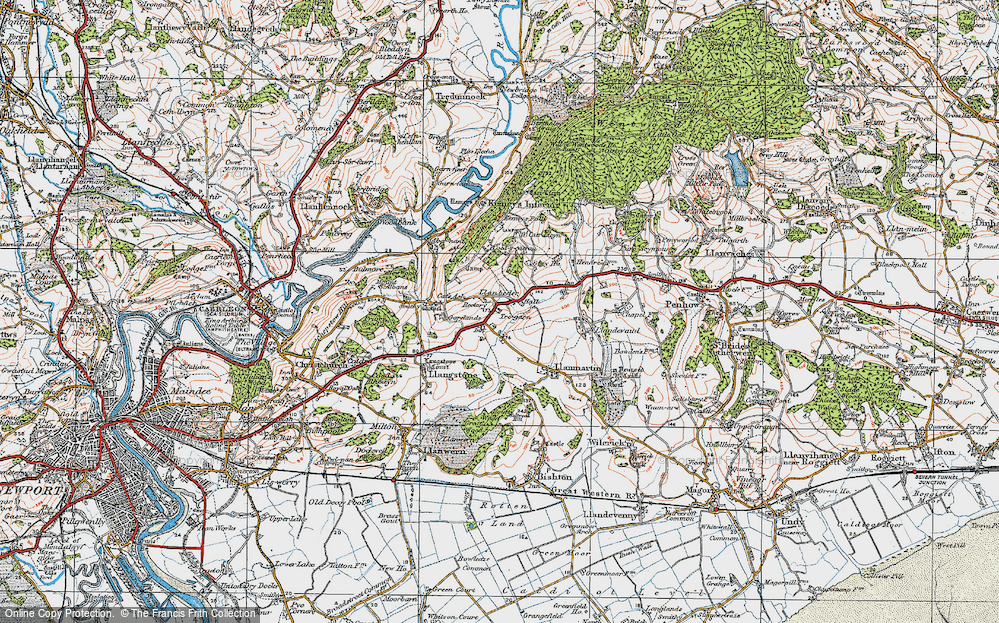 Old Map of Llanbeder, 1919 in 1919