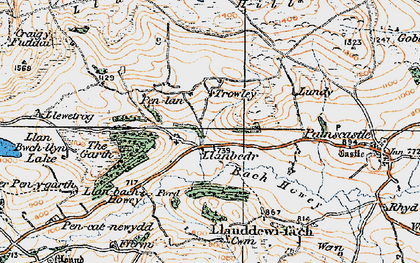 Old map of Llanbedr in 1919