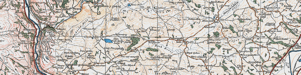 Old map of Llanbedr in 1919