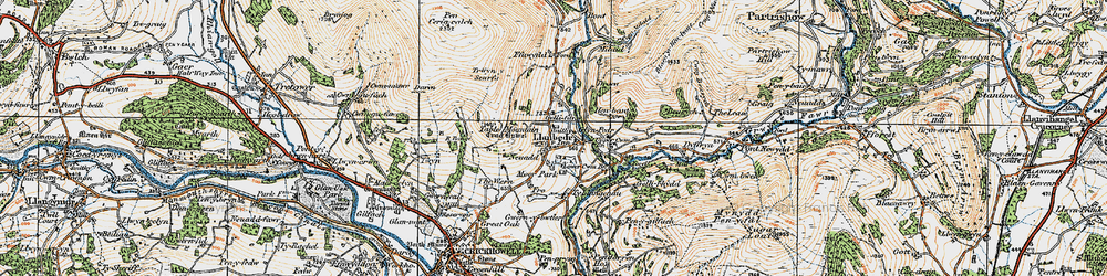 Old map of Bont in 1919