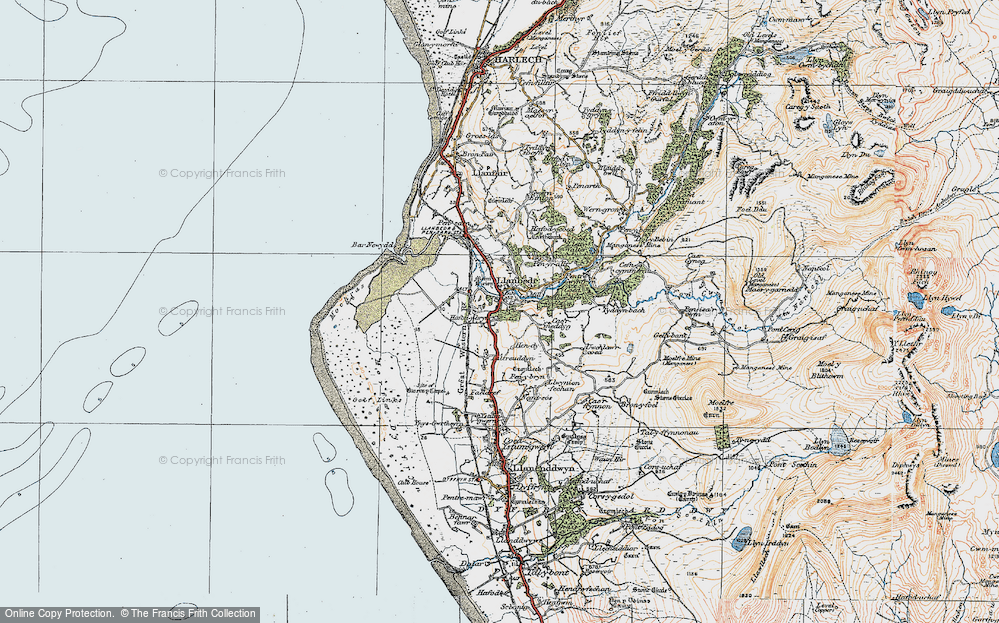 Old Map of Llanbedr, 1922 in 1922