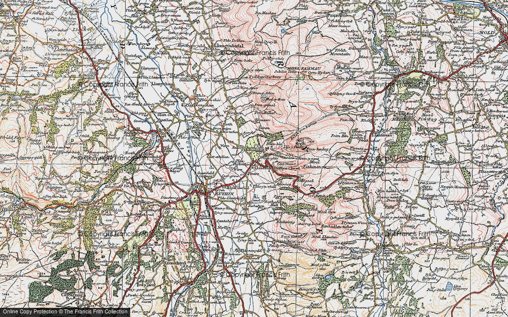 Old Map of Llanbedr-Dyffryn-Clwyd, 1924 in 1924