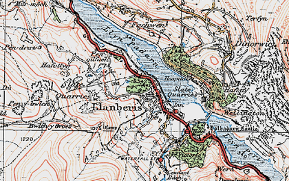 Old map of Llanberis in 1922