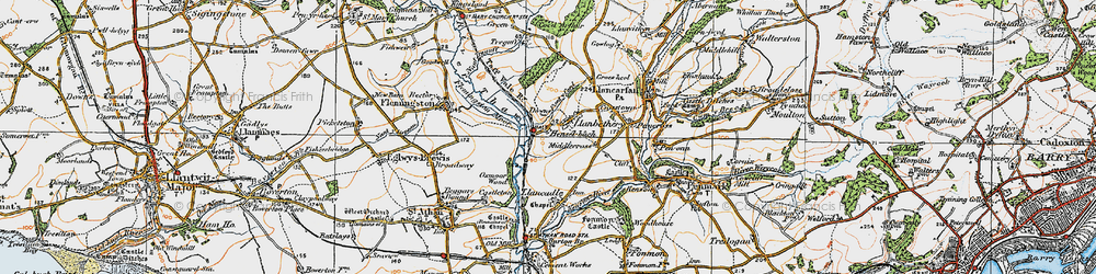 Old map of Llanbethery in 1922