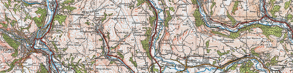 Old map of Llanbradach in 1919
