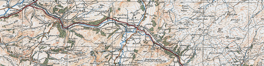 Old map of Llanbrynmair in 1921