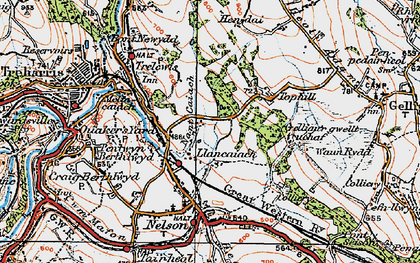Old map of Llancaiach in 1919