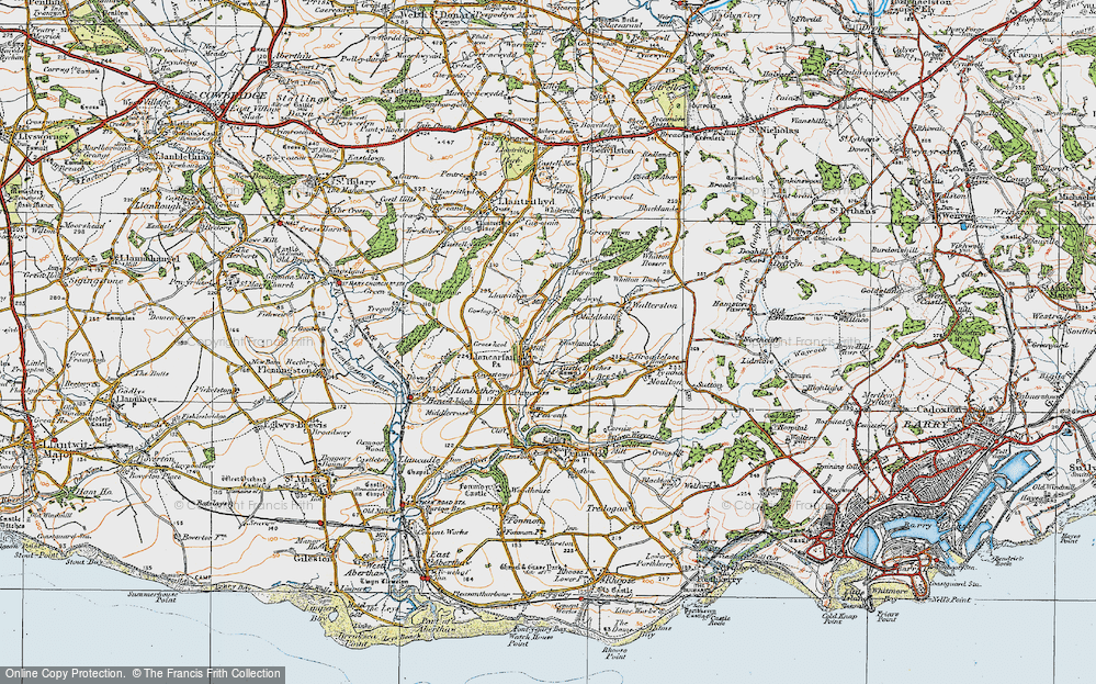 Old Map of Llancarfan, 1922 in 1922