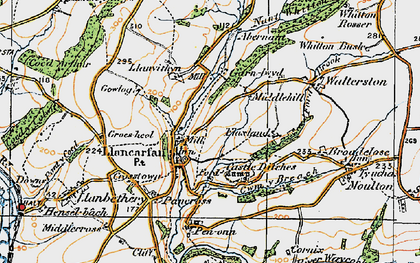 Old map of Llancarfan in 1922