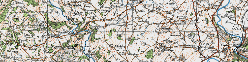 Old map of Llancloudy in 1919