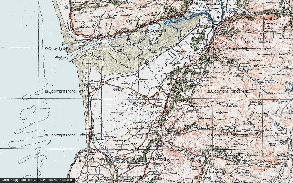 Old Map of Llancynfelyn, 1922 in 1922