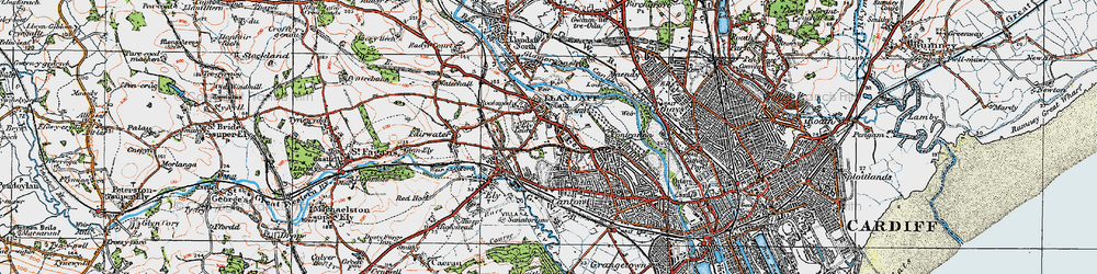 Old map of Llandaff in 1919