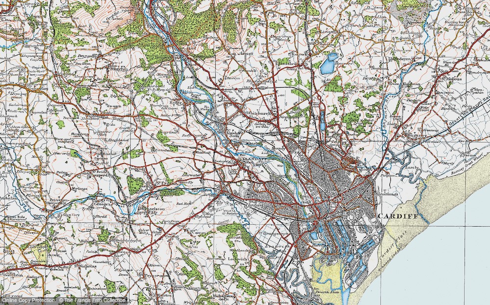 Old Map of Llandaff North, 1919 in 1919