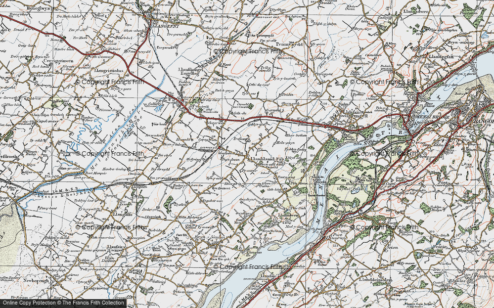 Old Map of Llanddaniel Fab, 1922 in 1922