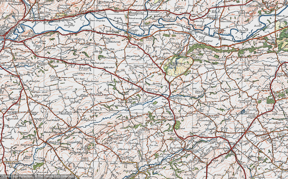Old Map of Llanddarog, 1923 in 1923