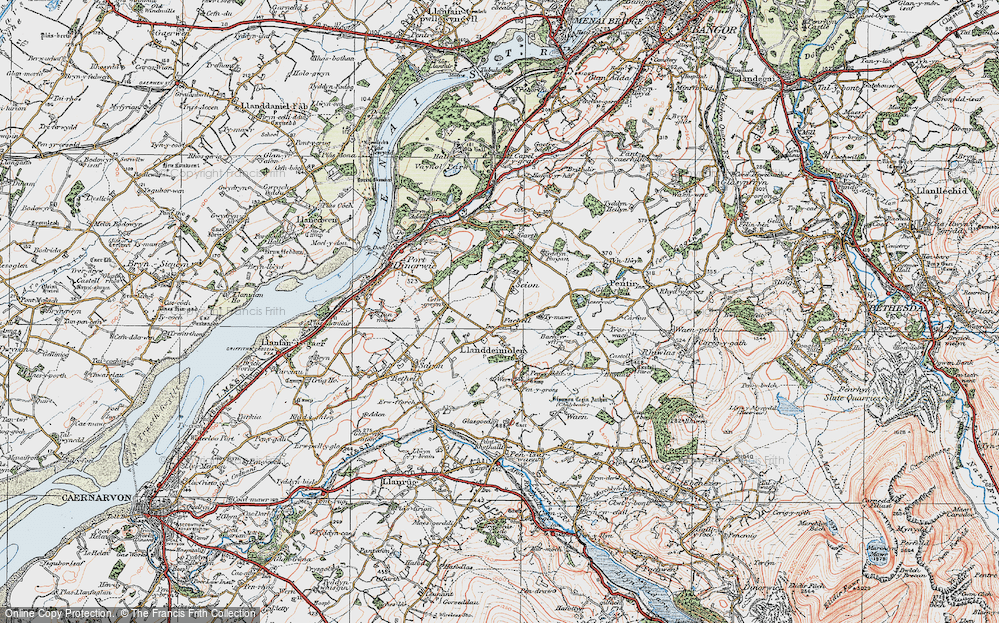 Old Map of Llanddeiniolen, 1922 in 1922