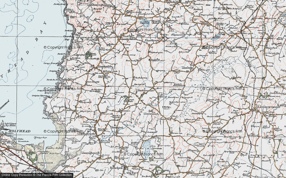 Old Map of Historic Map covering Brwynog in 1922