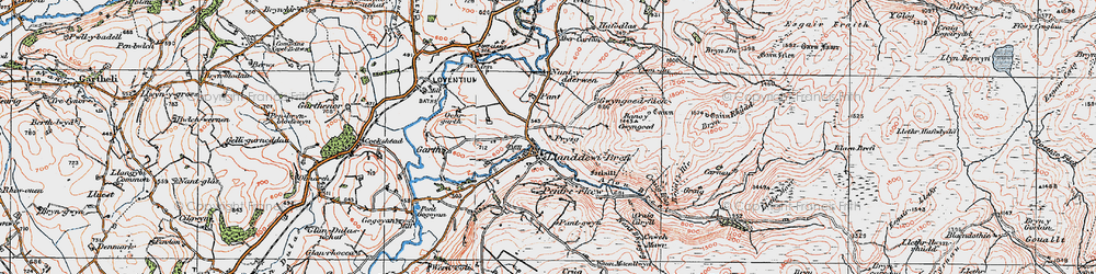 Old map of Llanddewi-Brefi in 1923