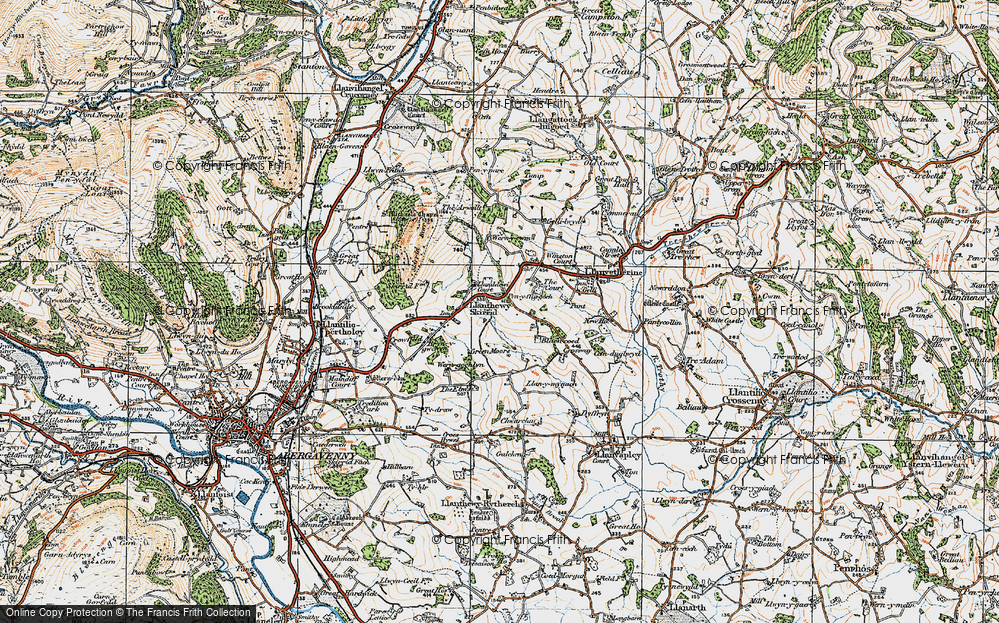 Old Map of Historic Map covering Blaencoed in 1919